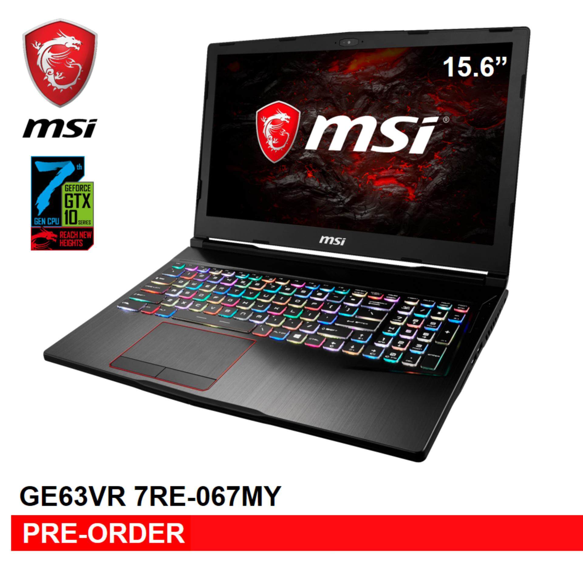 MSI GE63VR 7RE-067MY 15.6˝ GAMING LAPTOP (i7-7700HQ/GTX1060 6G/8GB/128GB+1T/WIN 10) Malaysia