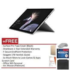 NEW Microsoft Surface Pro - Core i5 8G/256GB Free Surface Pro Type Cover (Black)+Office 365 Personal+Shieldcare 1YR Extended Warranty+F-Secure EndPoint Protection+Arc Mouse(Platinum)+Seagate 1TB HDD(Gold) Malaysia