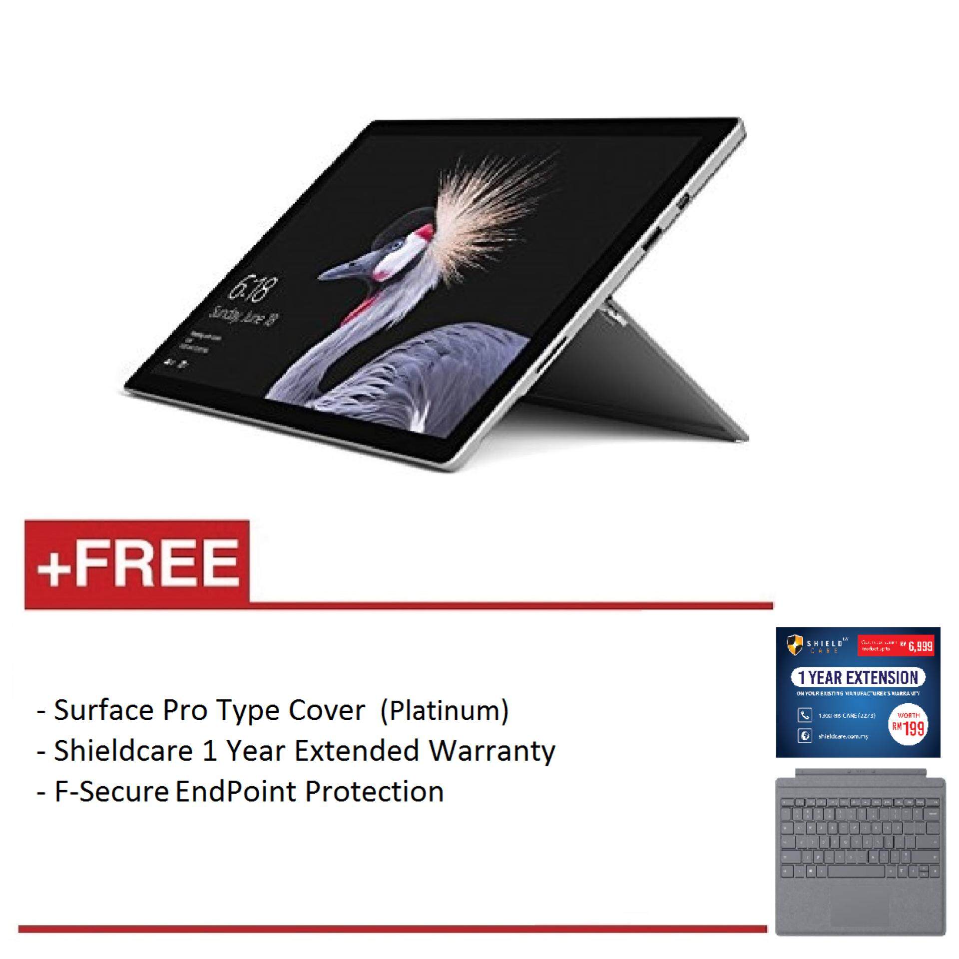 NEW Microsoft Surface Pro - Core i5 8G/256GB Free Surface Pro Type Cover (Platinum) + Shieldcare 1 Year Extended Warranty + F-Secure EndPoint Protection Malaysia