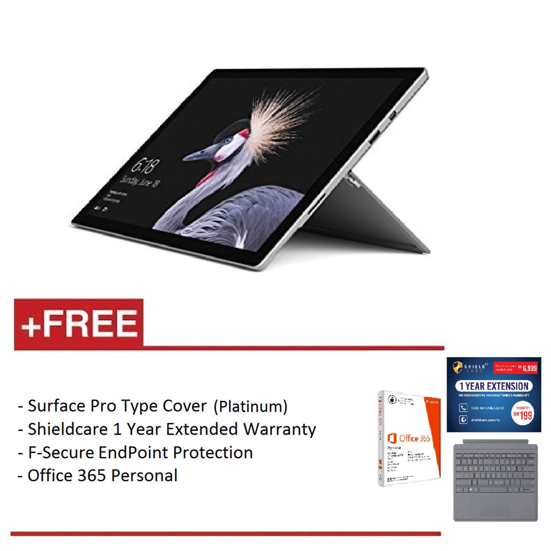 NEW Microsoft Surface Pro - Core i5 8G/256GB Free Surface Pro Type Cover (Platinum) + Shieldcare 1 Year Extended Warranty + F-Secure EndPoint Protection + Office 365 Personal Malaysia