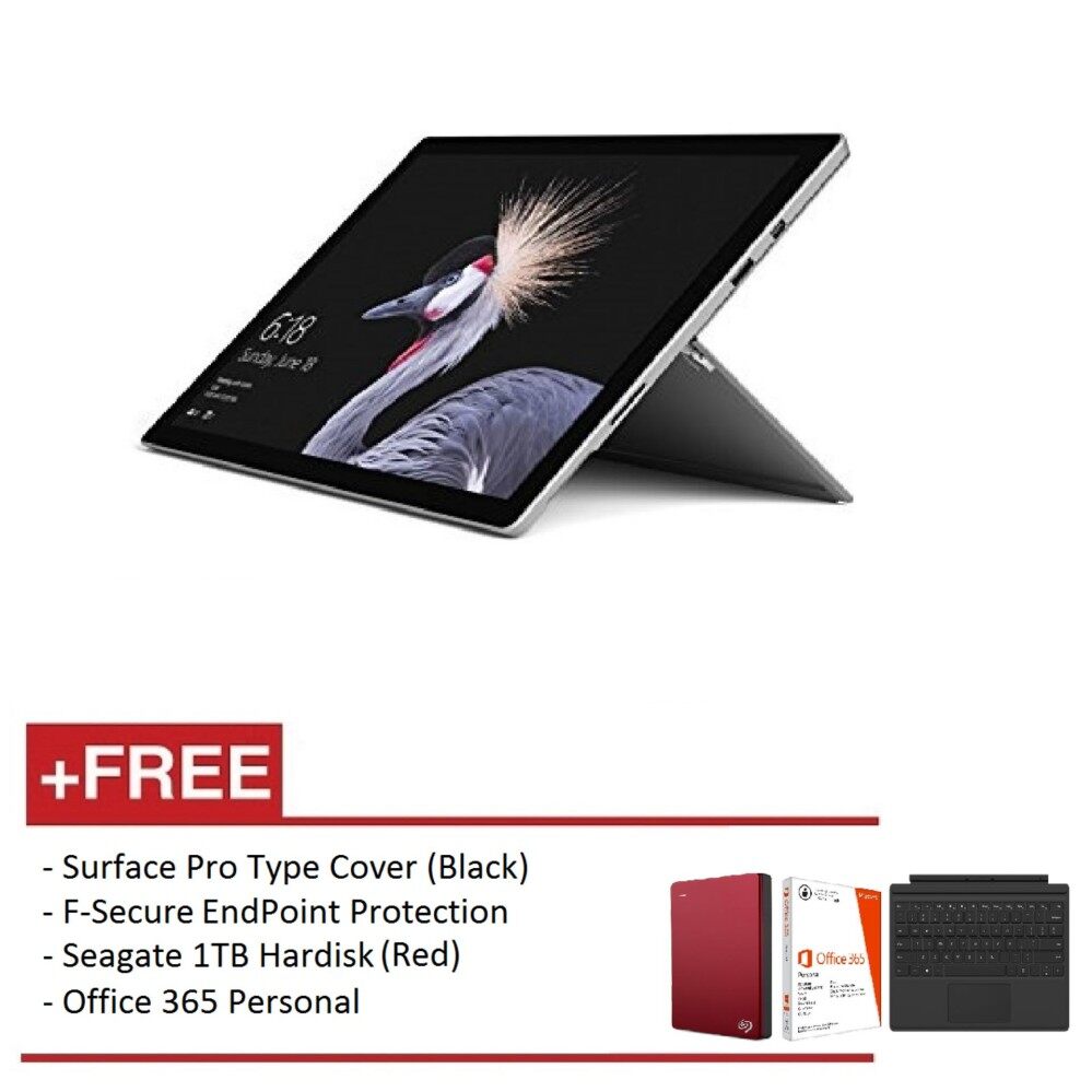 NEW Microsoft Surface Pro - Core i7 16G/512GB Free Surface Pro Type Cover (Black) + Office 365 Personal + F-Secure EndPoint Protection + Seagate 1TB External Hard Disk (Red) Malaysia