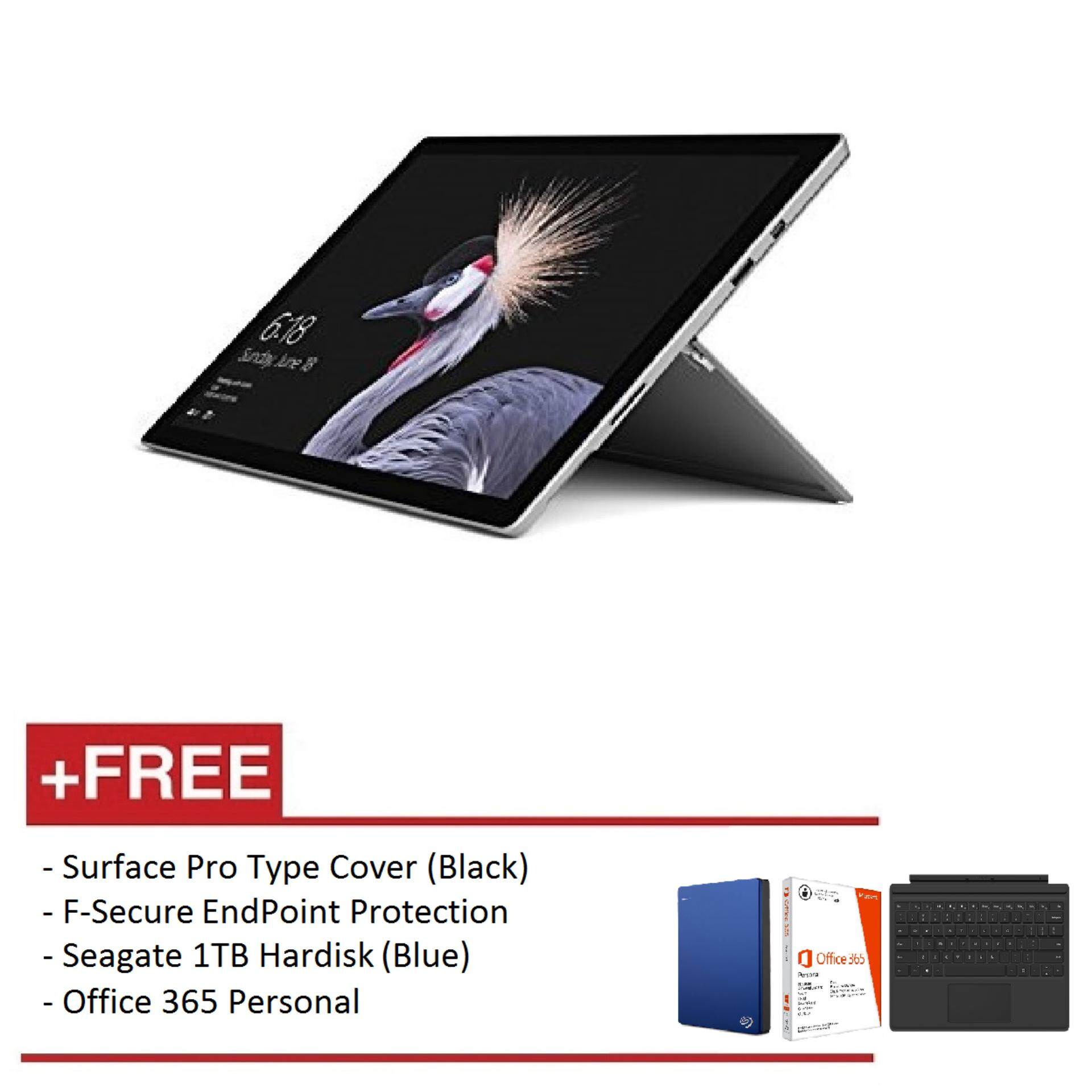 NEW Microsoft Surface Pro - Core I7 8G/256GB Free Surface Pro Type Cover (Black) + Office 365 Personal + F-Secure EndPoint Protection + Seagate 1TB External Hard Disk (Blue) Malaysia