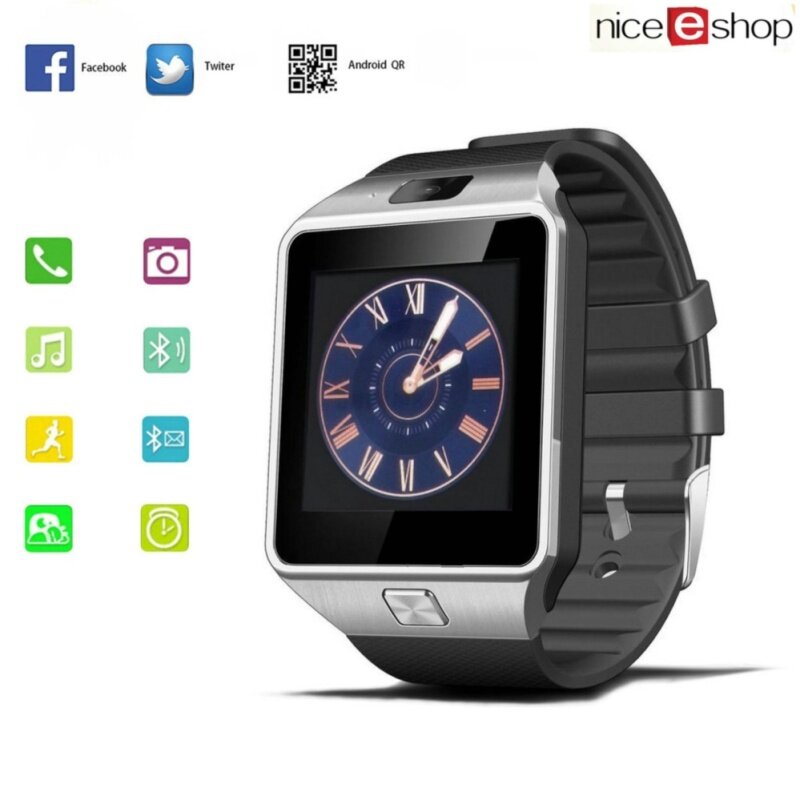 niceEshop DZ09 Unisex Glass And Acrylic Fashion Multi-Functional Casual Watch (Silver Black) Malaysia