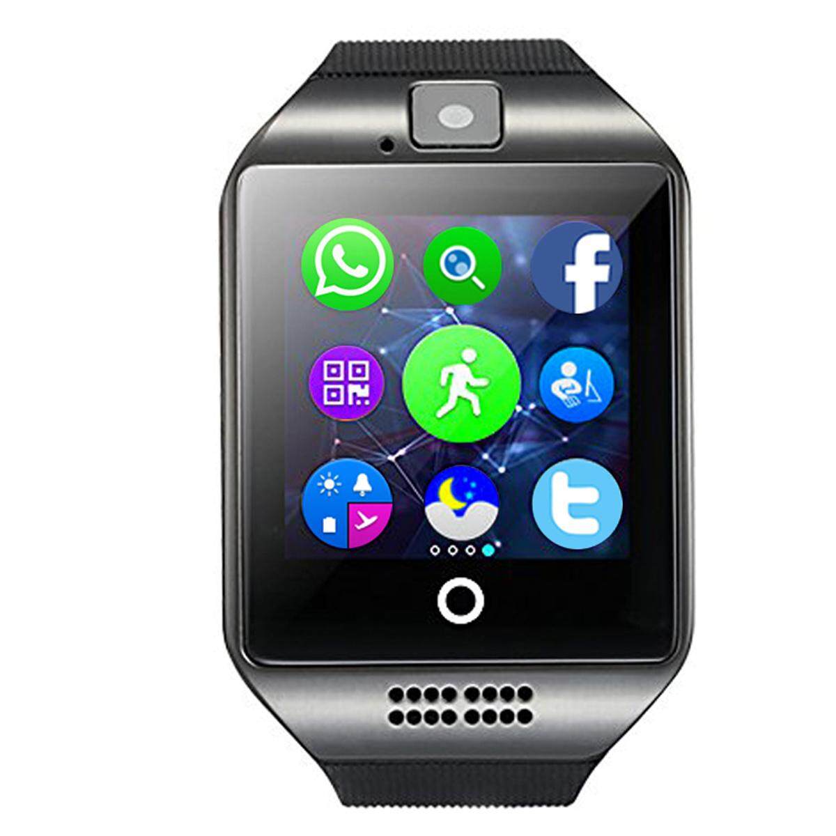 West Hua Q18 MTK6261D Pintar Jam Tangan W/Dibangun Di-Dalam Facebook Twitter Whats APP-Hitam-Internasional