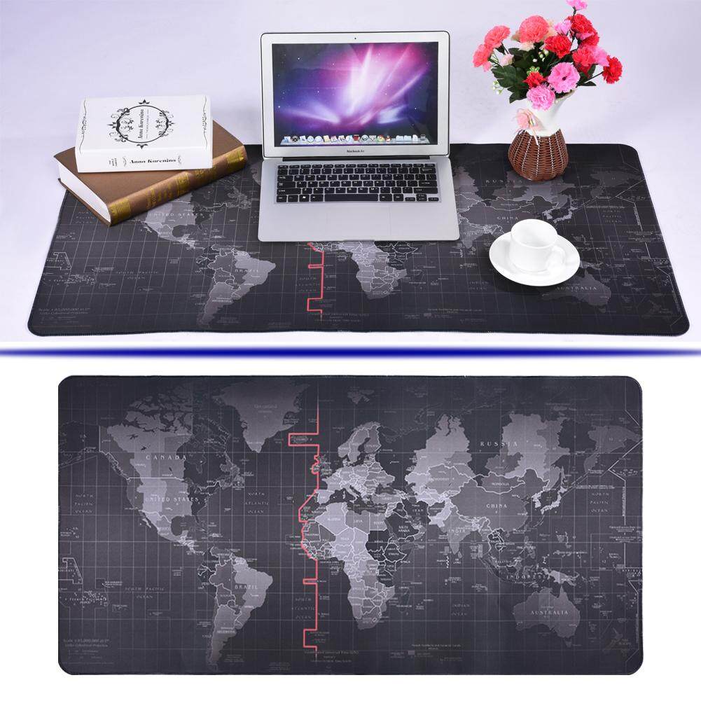 World Map Pattern Non-slip Mouse Pad Gaming Mat With Stitched Edge (300x700x2mm) Malaysia