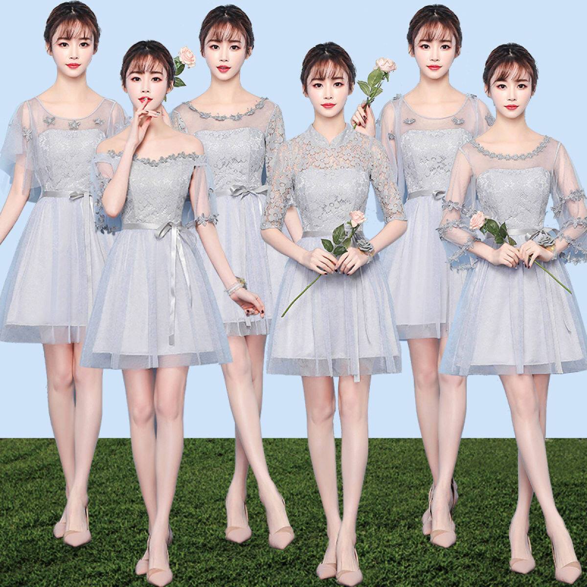 Buy Online Bridesmaids Grey Goddess Short Length Dress Price Comparisons.