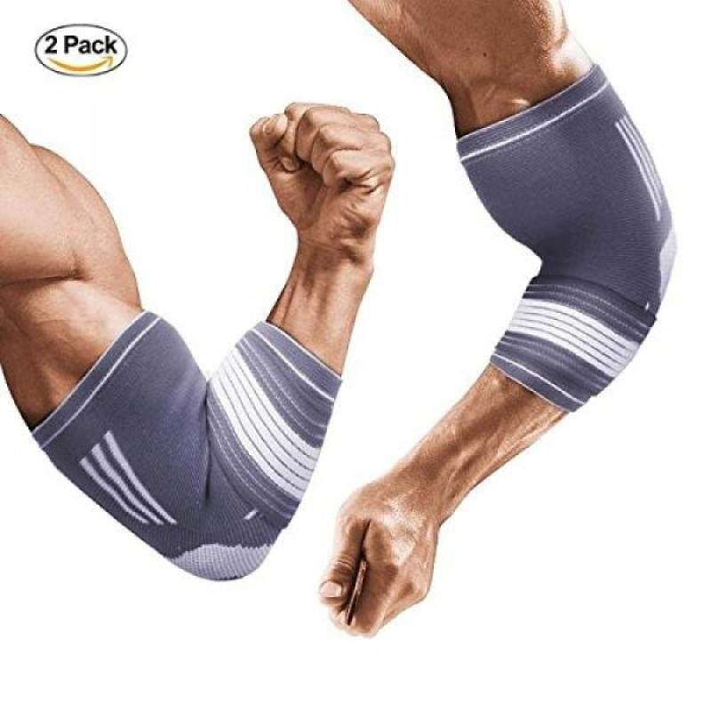 1 Pair Elbow Brace, Liveup SPORTS Compression Elbow Adjustable Support Sleeve for Tendonitis Bursitis Tennis Golf Weightlifting Elbow Treatment, L