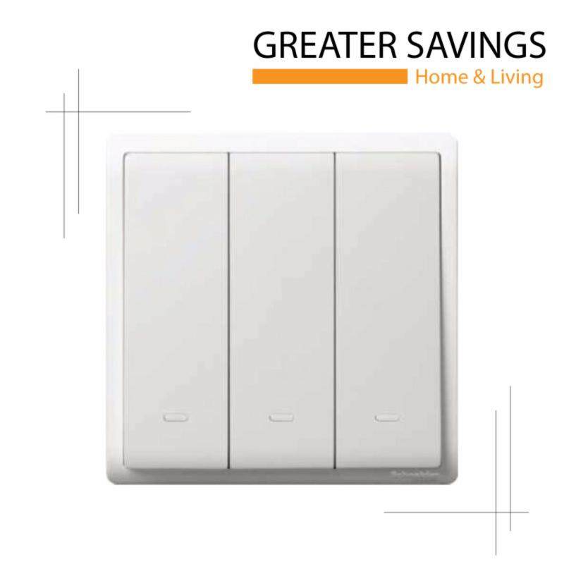 Buy 1 X SCHNEIDER PIENO 3GANG 1WAY SWITCH WITH FLUORESCENT LOCATOR Malaysia