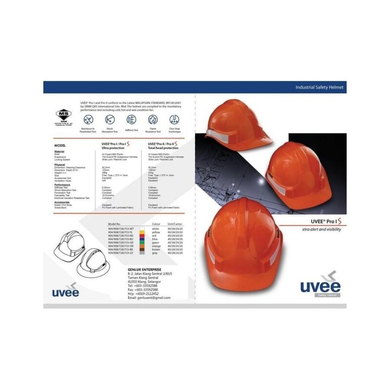 Buy 10 pcs Orange UVEE Pro I Professional Safety Helmet Sirim Certified Malaysia