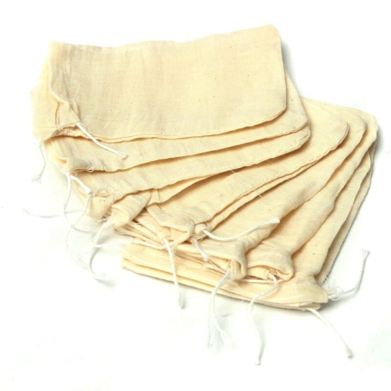 Buy 10pcs Cotton Muslin Drawstring Straining Bag Tea Cooking Separate Spice Malaysia