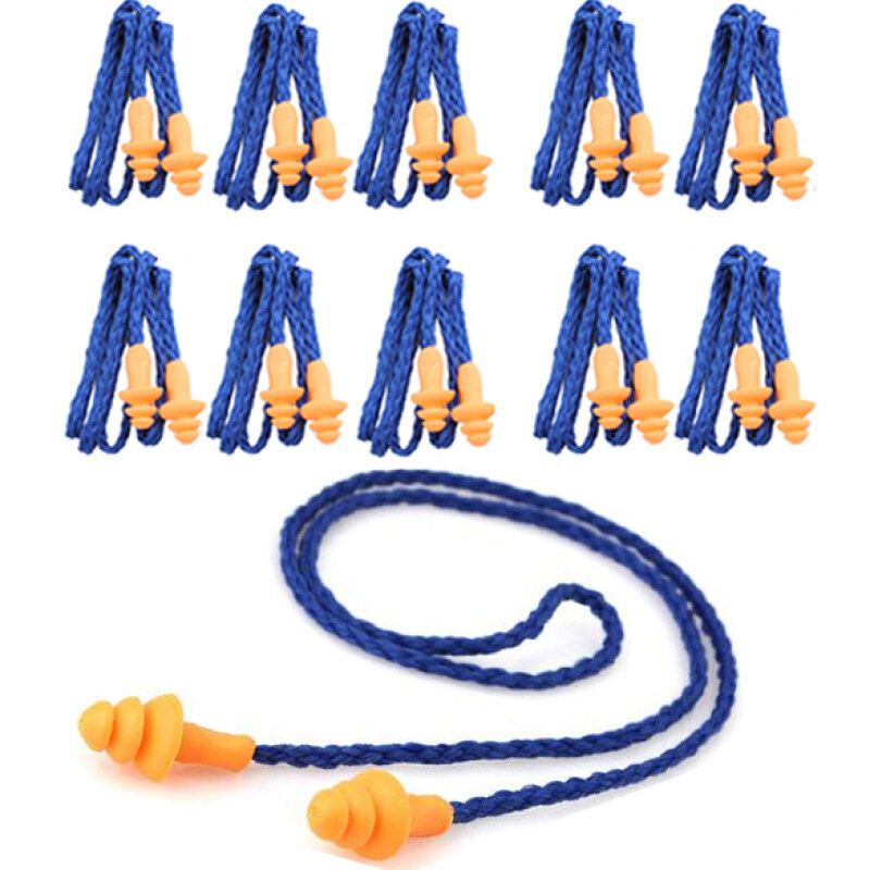 10Pcs Soft Silicone Corded Ear Plugs Reusable Hearing Protection
Earplugs