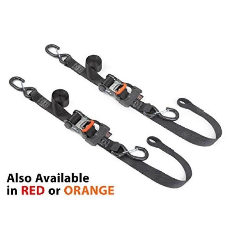Buy 1½" x 6½ft PowerTye Made in USA Ergonomic Locking Ratchet Soft-Tye Tie-Downs with Heavy-Duty Latch Hooks, Black/Black (pair) Malaysia