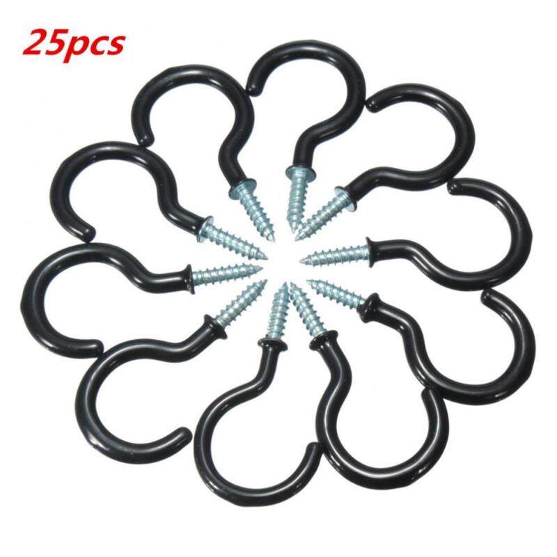 Buy 25pcs/set Screw In Cup Hooks Plastic Coated Pleasant Shape 25mm x
30mm Malaysia