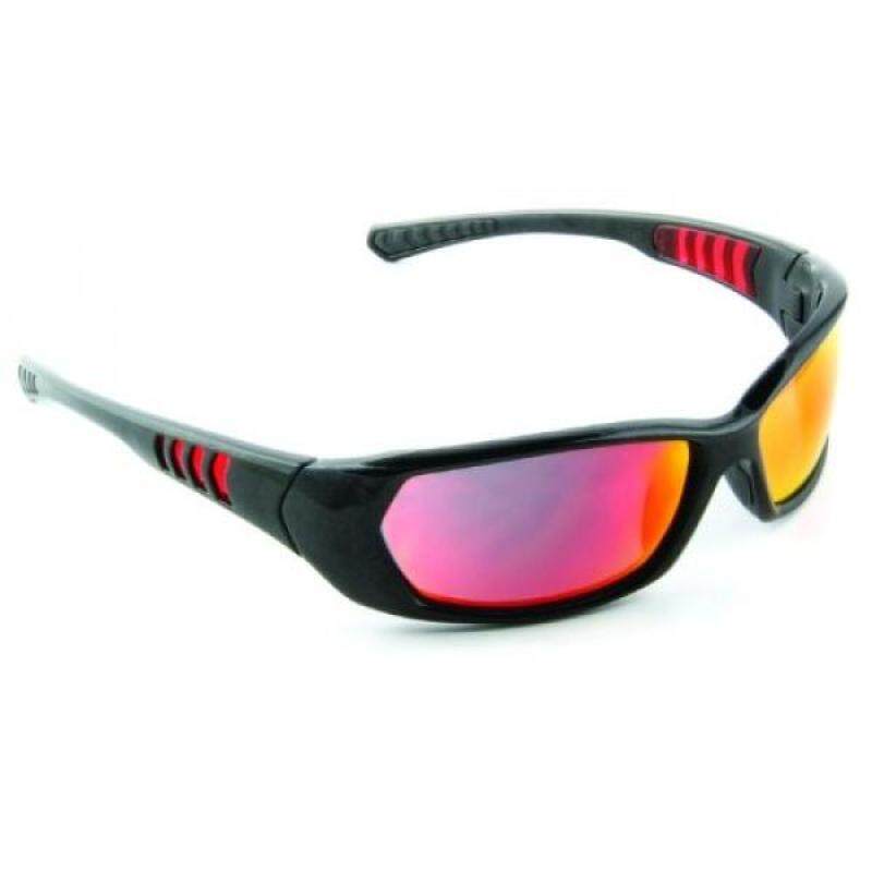 3M Safety Sunwear SS1629AS-B, Red Mirror Lens, Black Frame, Anti-Scratch Coating
