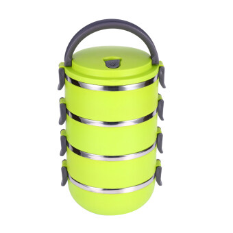 4 Layer Stainless Steel Portable Thermal Insulated Lunch Box FoodContainer(Green) Julai 2018 - 4 4 Layer Stainless Steel Portable Thermal Insulated Lunch Box FoodContainer(Green) - 4