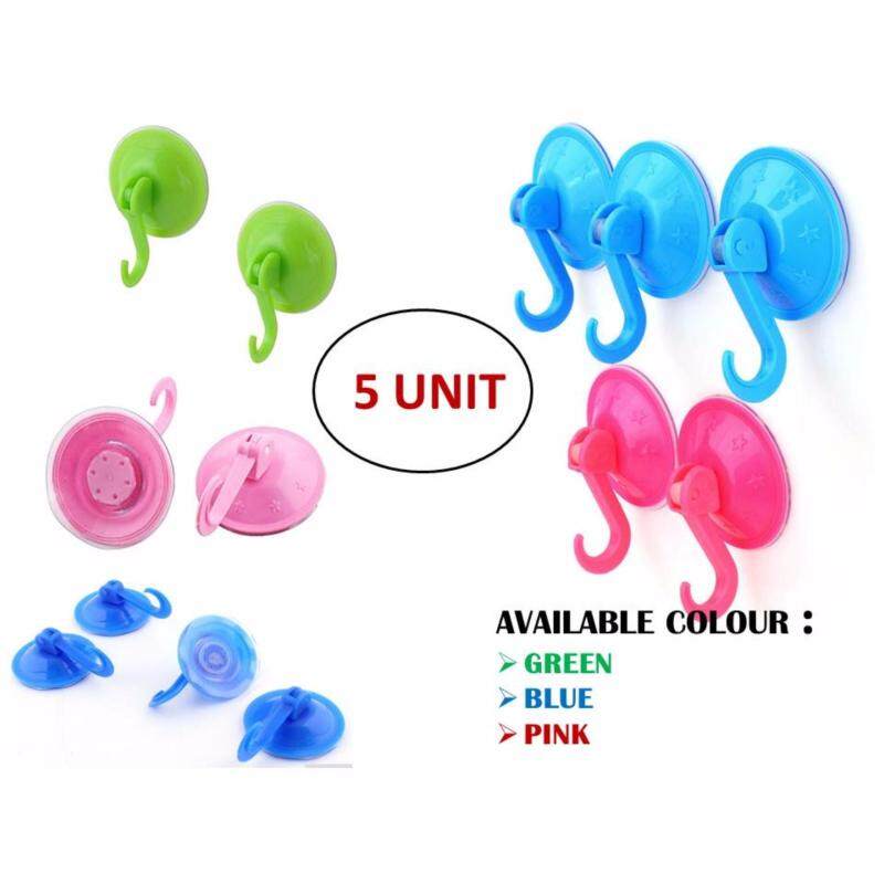 Buy 5 PCS of Plastic Wall Wardrobe Key Towel Household Hanger Suction Sucker Door Kitchen Bathroom Malaysia