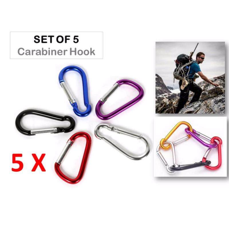 5 X Aluminium Carabiner Outdoor Durable Climbing Hiking Hook Keychain