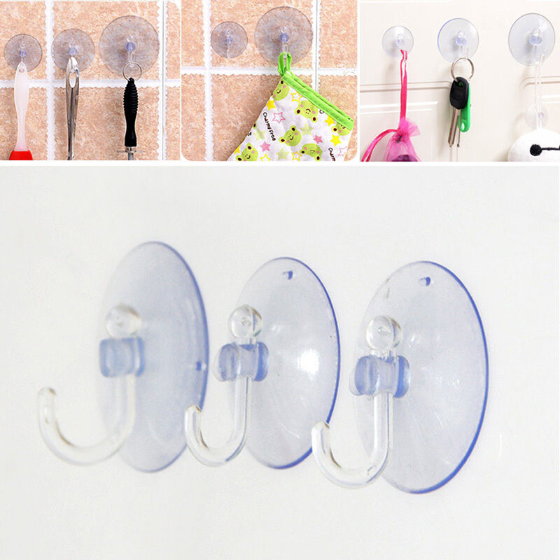 5Pcs Strong Transparent Suction Cup Sucker Wall Hooks Hanger for
Any Surface Set 3cm
