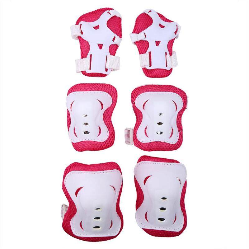 Buy 6pcs/set Knee Support Pads Elbow Protectors Wrist Guards For Children Outdoor Sport(white+pink) Malaysia