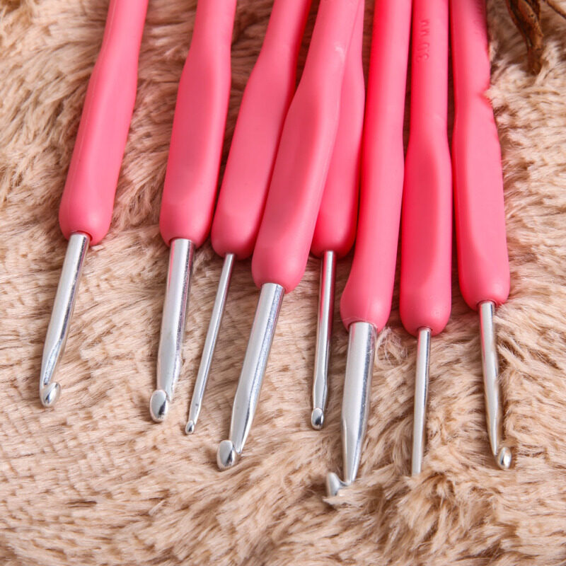 Buy 8 sizes Soft Plastic Handle Home Aluminum Crochet Knit Hook Needle
Rose Malaysia
