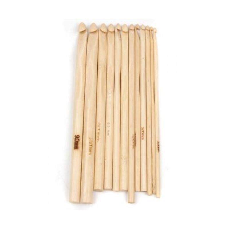 Buy BolehDeals 12 Sizes Bamboo Crochet Hooks Knitting Needles 3.0-10mm Malaysia