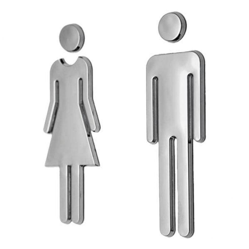 Buy BolehDeals Man&Woman WC Decals Toilet Signs Restroom Washroom
Signage Plaque Silver Malaysia