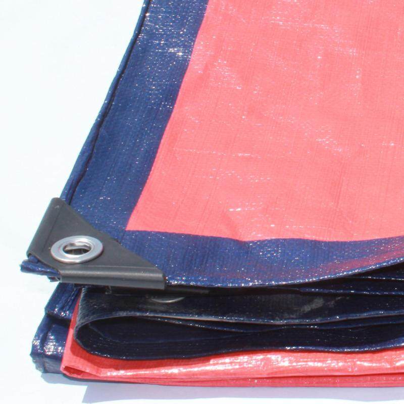 Canvas (Korea) 8 x 20 Ready Made PE Tarpaulin Sheet (Blue Orange) Outdoor Construction Renovation Floor Cover Canopy Tent Side Wall Shield Waterproof UV Protection with Built-in Ropes & Grommets Eyelets Kanvas Biru Oren