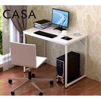 Casa Simple Computer Desk PC Laptop Table Workstation Study Home Office Furniture (white)
