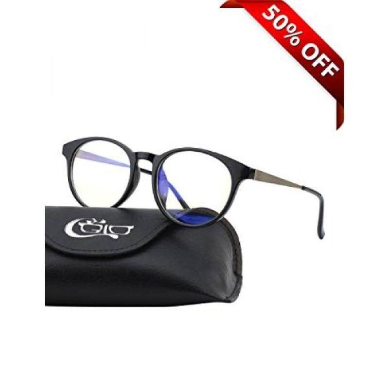 CGID CT28 Premium TR90 Frame Blue Light Blocking Glasses,Anti Glare Fatigue Blocking Headaches Eye Strain,Safety Glasses for Computer/Phone/Tablets,Round Flexible Unbreakable Frame,Transparent Lens