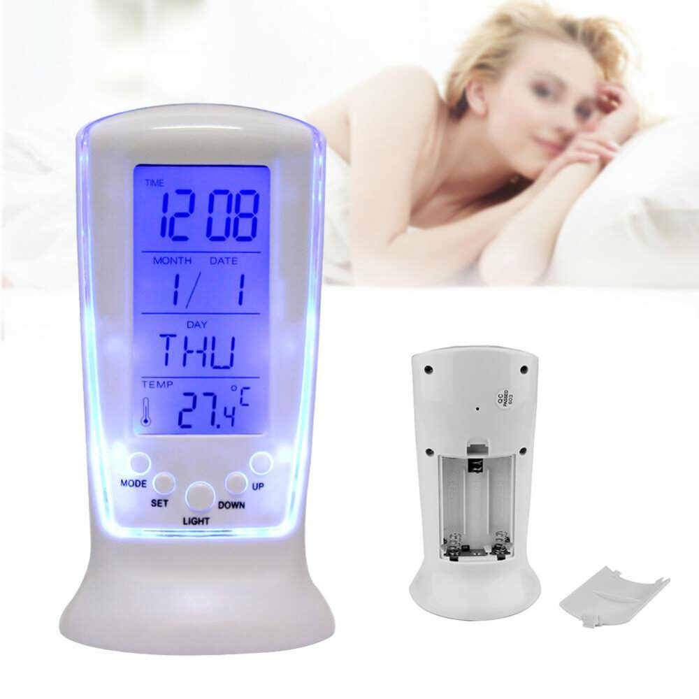 BEAUTIY CITY Clocks Frozen Led Digital Desk Electronic Square Lazy Luminous Timer Bedside Lazy Alarm Clock (Color White) - intl