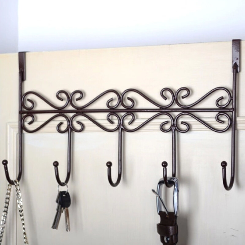 Buy Door after hook-free nail seamless bathroom door on the back
hanging clothes rack towel shelf wall coat hook wrought iron coat
rack Malaysia