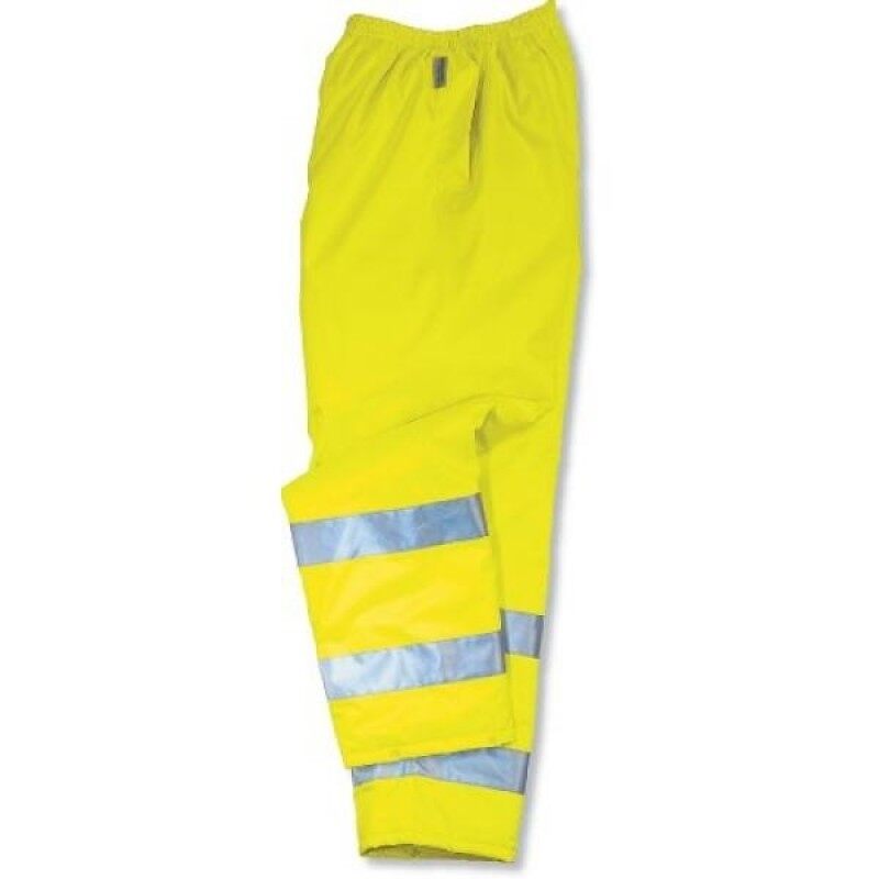 Ergodyne GloWear 8915 ANSI High Visibility Lime Reflective Safety Rain Pants, 4XL