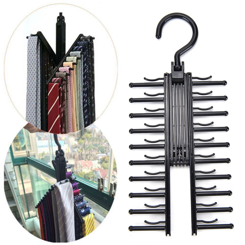 Buy Good Adjustable 360° Rotating Hook 20 Tie Belt Scarf Hanger Rack Malaysia