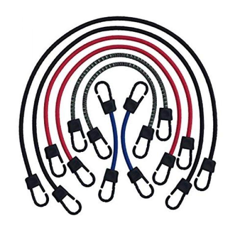 Buy Heavy Duty Bungee Cords with Hooks Proudly Made in USA By SUPER SMITHEE Tie Down Assortment Set with Scratch Resistant Metal Hook and SAFETY Latch Great Gift! Malaysia