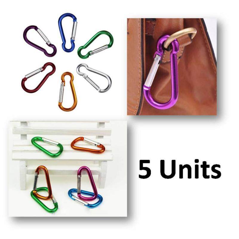 Key Chain Hook Mountain Climbing Equipment Outdoor Camping Aluminum Mini Hiking buckle Carabiner Survival Metal Gear - 5pcs