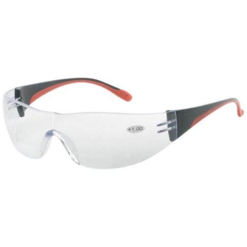 Liberty ProVizGard Fuse Reader Protective Eyewear, Bifocal +2 Clear Lens, Black/Red Frame (Case of 12 Pairs)