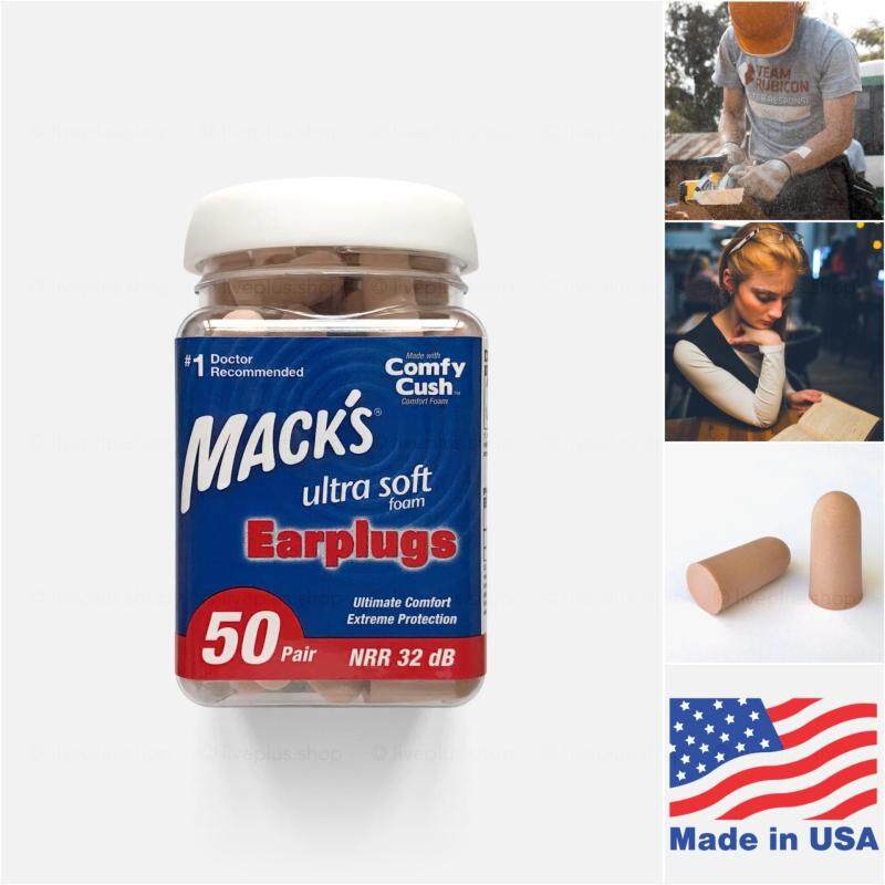 Buy Mack's Ultra Soft Foam Earplugs, 50 Pair - USA Macks Reusable Noise Blocker Hearing Protector Protection Ear Plugs Care Sleep Aid Reading Sleeping Studying Traveling Working Concerts Motor Sports Malaysia