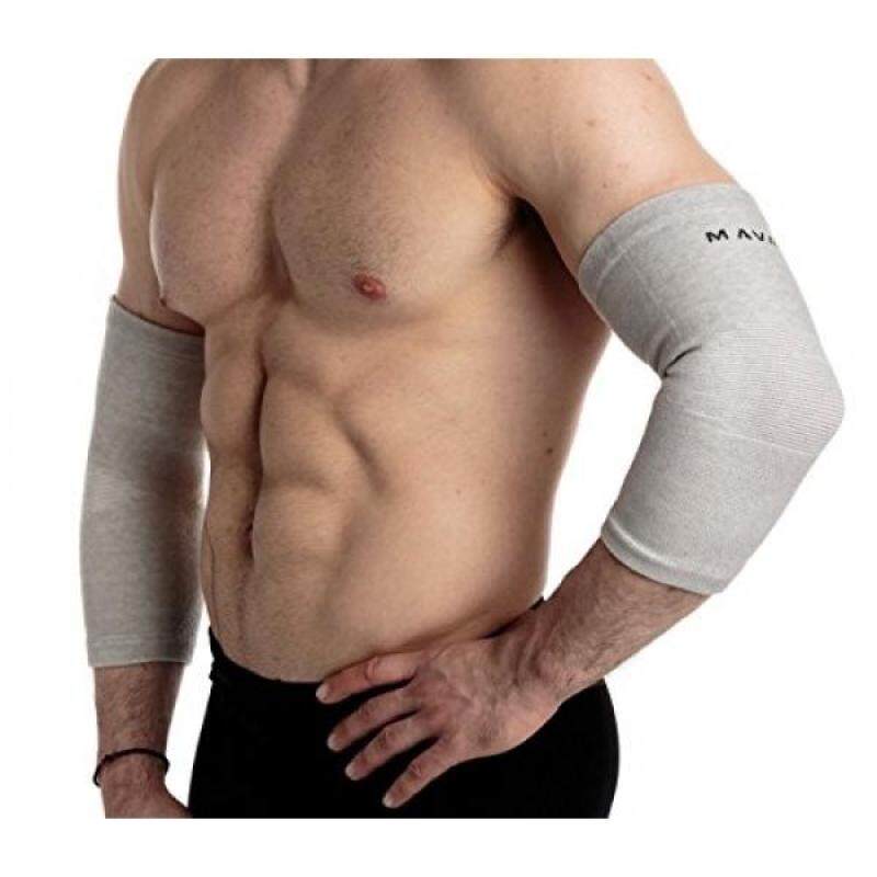 Mava Sports Elbow Sleeve Recovery Compression, Size L – Support for Workouts, Weightlifting, Arthritis, Tendonitis, Tennis and Golfers Elbow – Bamboo Charcoal Athletic Elbow Compression Sleeves