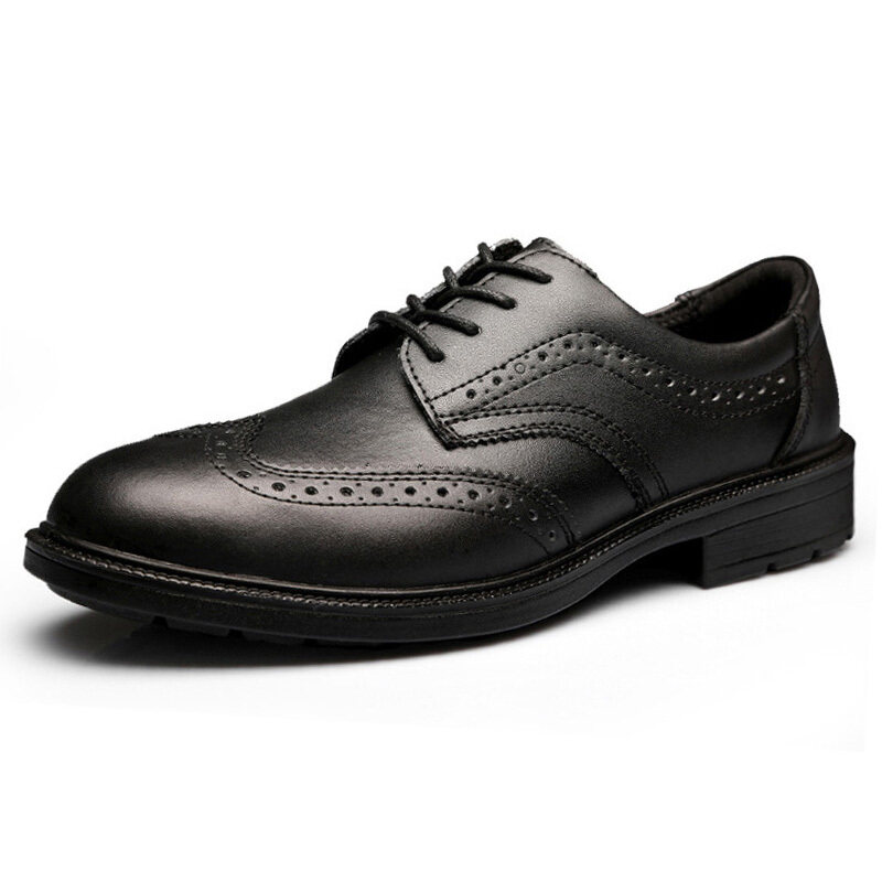 Mens anti-smashing anti stab to wear steel head safety shoes