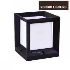 Buy Modern Black Cube Outdoor Pillar Light Nordic Lighting Weather Proof Gate Lamp(ND-G2402-BK) Malaysia