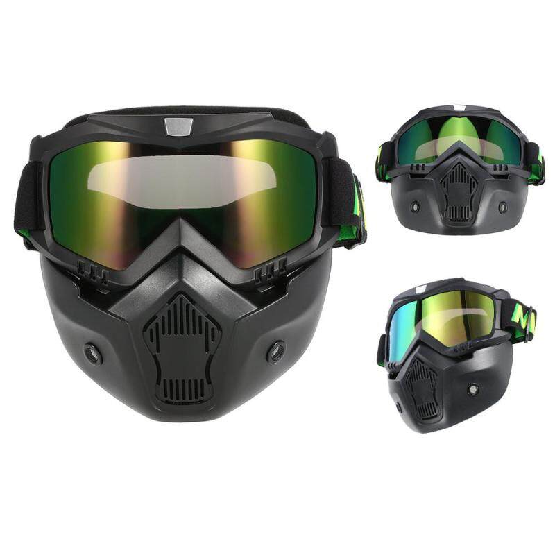 Buy Mortorcycle Mask Detachable Goggles and Mouth Filter for Open Face Mask Motocross Ski Snowboard Malaysia