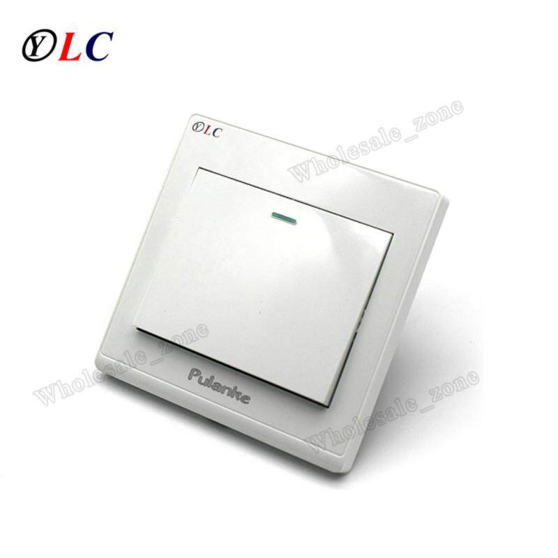 Buy NEW White Wall Switch / 86 Plane Household Hotel Public Lamp Switch / Light Switch AC 250V 10A / An open double control Malaysia