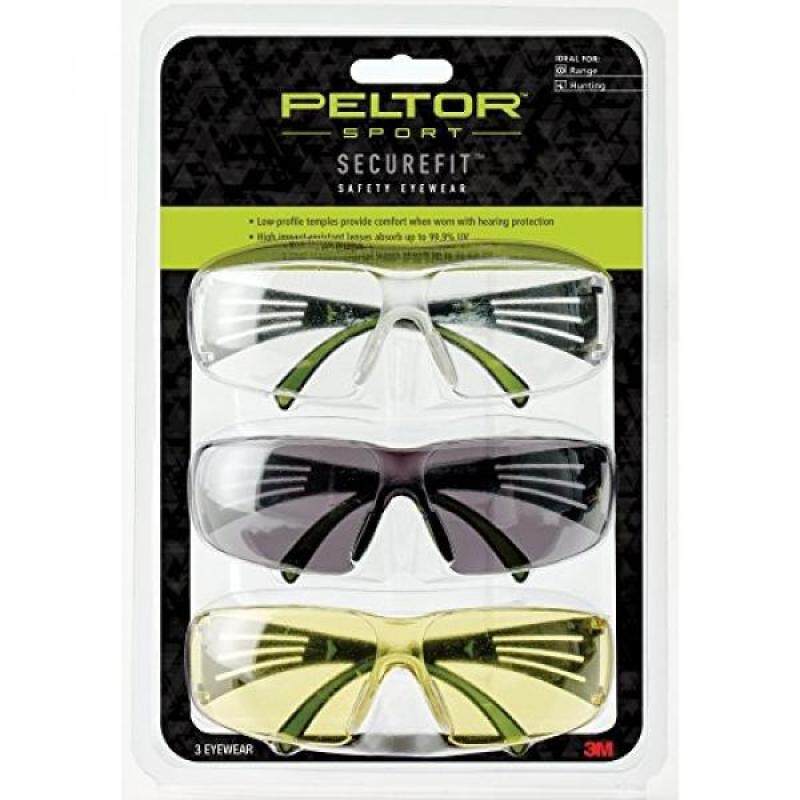 Buy Peltor Sport SecureFit 400 Glasses, 3 Pack: Clear + Amber + Gray Lenses, Anti Fog Malaysia