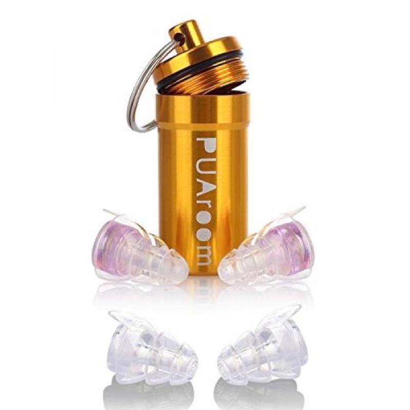 Buy PUAroom 2 Pair Earplugs High Fidelity Ear Plugs with Aluminum Case, Noise Canceling Filter Reusable All Ears Earplugs for Musicians/Snoring/Concerts /Travel/ Sport Drummers/Home Improvement/DJ(Purple) Malaysia