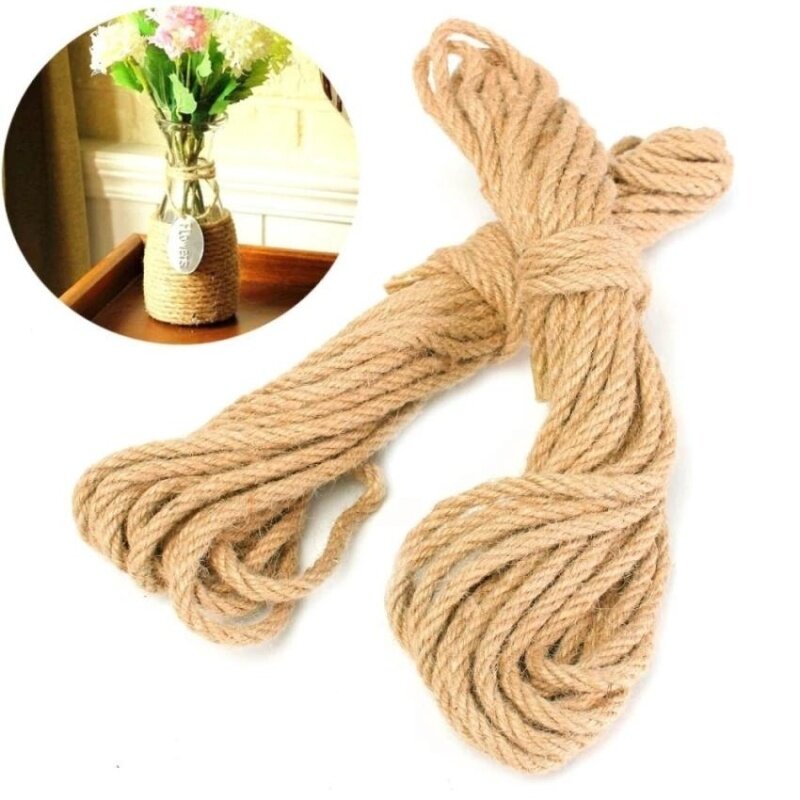 Buy RHS Online 10M Twisted Burlap Jute Twine Rope Thick Natural Hemp Cord Sisal Rope 6mm Malaysia