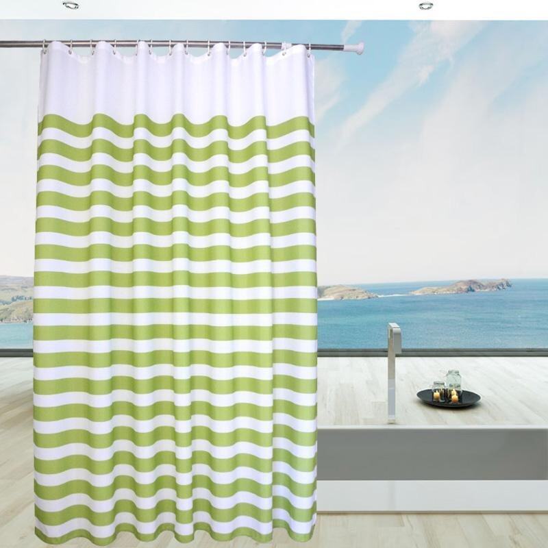 Romantic Magnetic Waterproof Mildew Padded Polyester Shower Curtains Curtains Curtains Curtain Bathroom Partition Curtains Green White,W 150* H 200