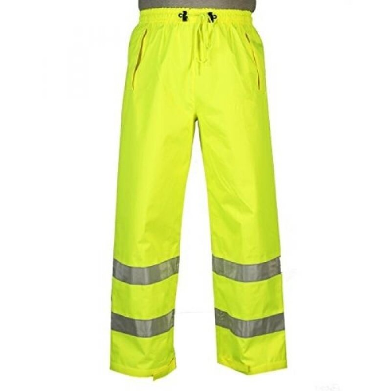 Safety Depot Lime Yellow Reflective Class E Safety Draw String Pants Water Resistant High Visibility and Light Weight 739c-3