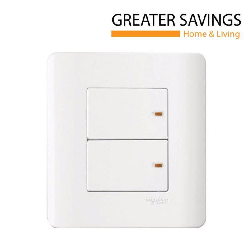 Buy SCHNEIDER ZENCELO 2 GANG 2 WAY SWITCH WHITE E8432/2 Malaysia
