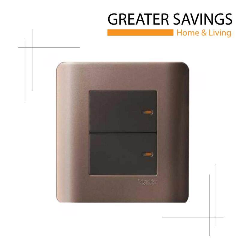 Buy Schneider Zencelo E8432PR1_SZ 10A 2 Gang Full Flat Press On/Off
Switch Silver Bronze Malaysia