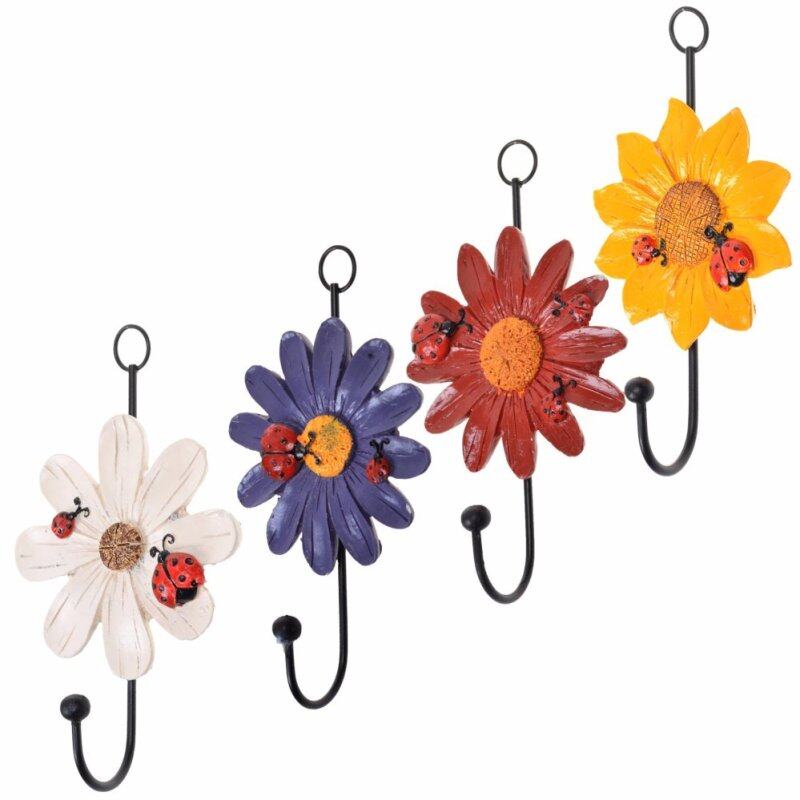 Buy SDD Pack of 4 Assorted Colors Vintage Metal and Polyresin Art
Flower Design Decorative Key Hat Cloth Towel Hooks Wall
Hanger(Multicolor) Malaysia